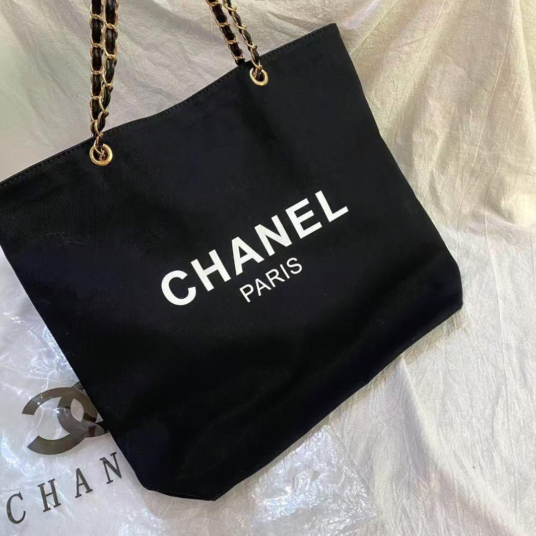 CHANEL 黒 トートバッグ キャンバス　ノベルティ