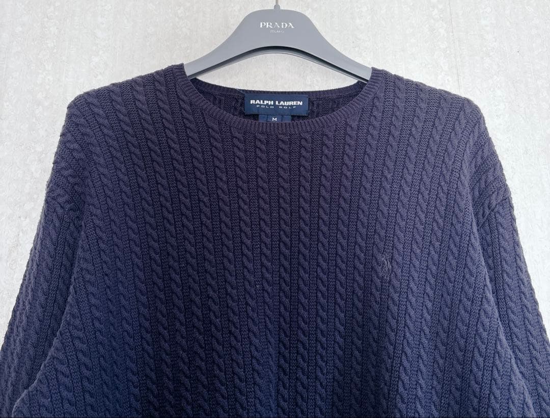 【美品】POLO GOLF RALPH LAUREN コットン ケーブルニット