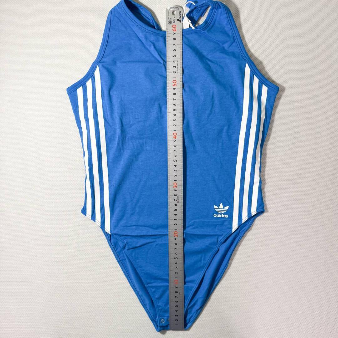 adidas ボディスーツ レオタード コットン Blue 海外M
