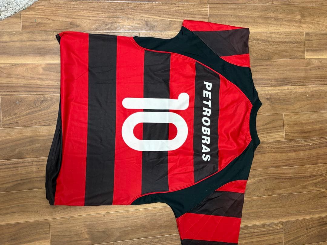 Nike サッカーシャツ 赤黒 スポンサー付き