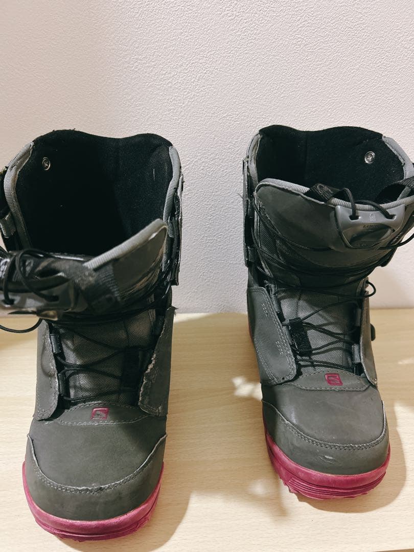 美品 Salomon Pearl スノーボードブーツ 23cm グレー/ピンク