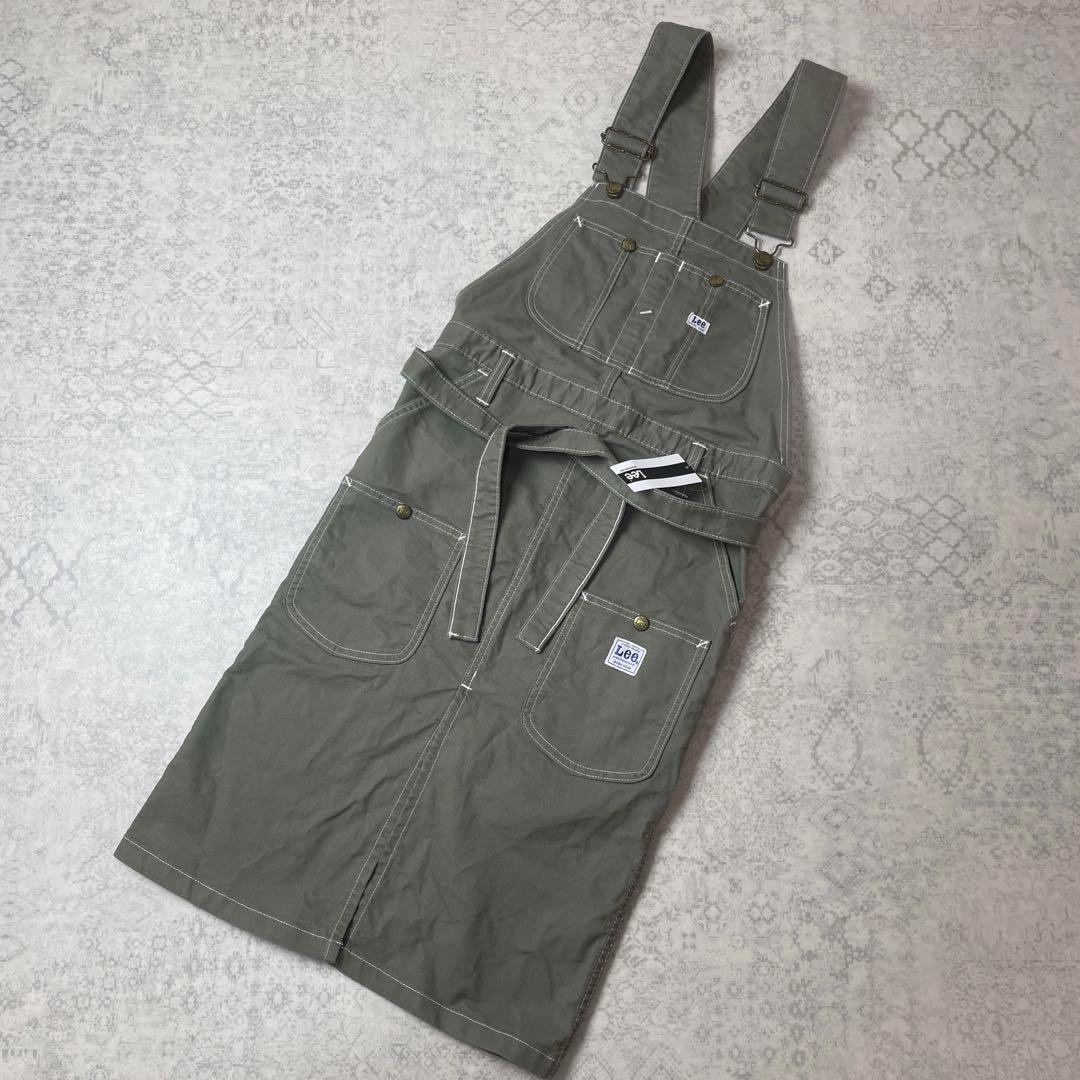 【タグ付き】 LEE オーバーオールエプロン カーキストレッチダック