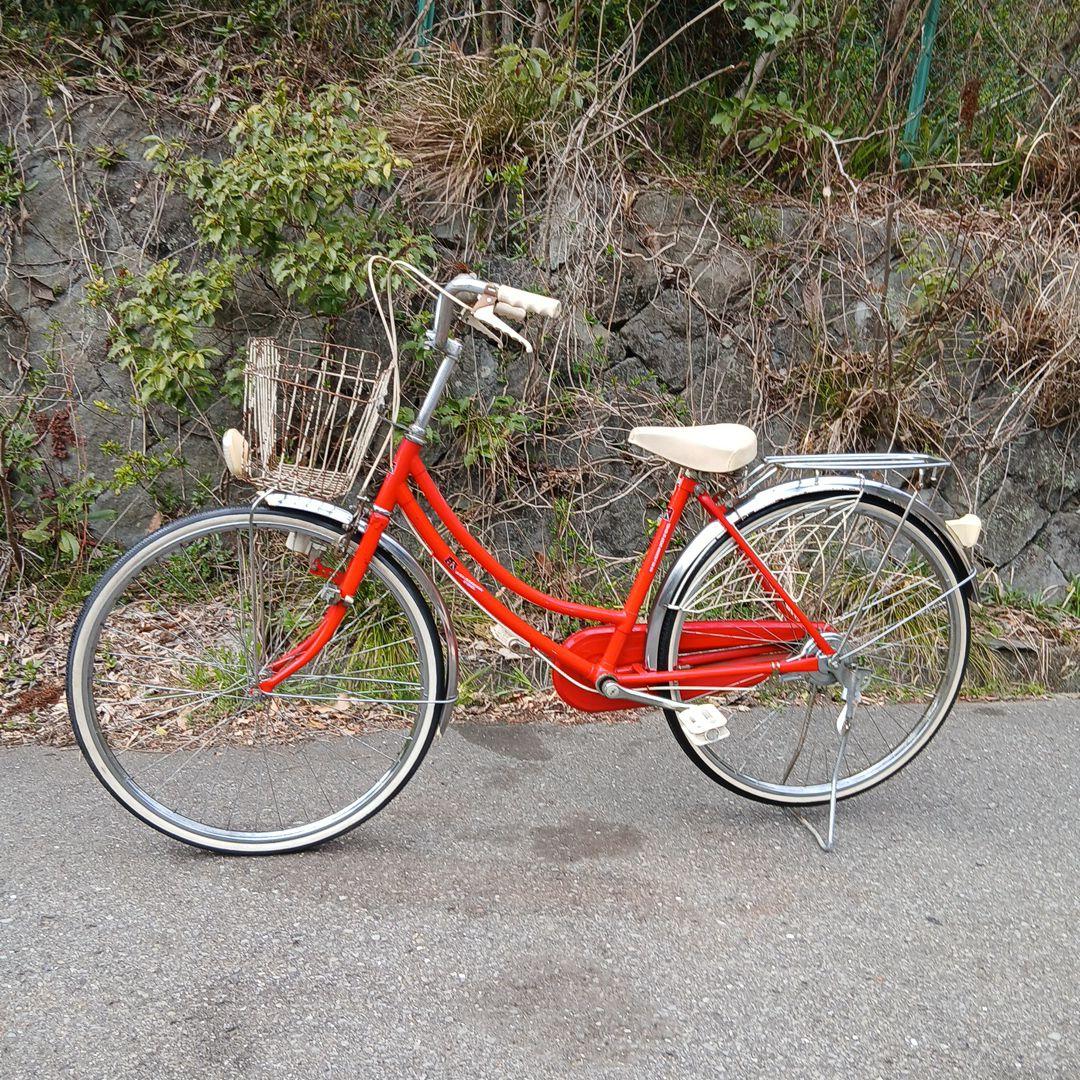 昭和レトロ　当時物　自転車　26インチ　レッド　乗れます