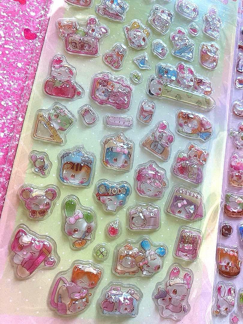 ぷくぷくシールまとめ売り　全14枚　　　サンリオ他