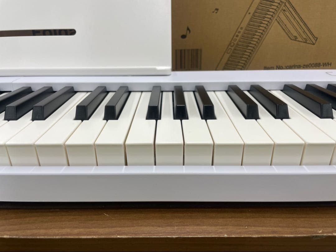 折りたたみ電子ピアノ　88鍵盤　充電タイプ　ブラック 鍵盤ライト機能
