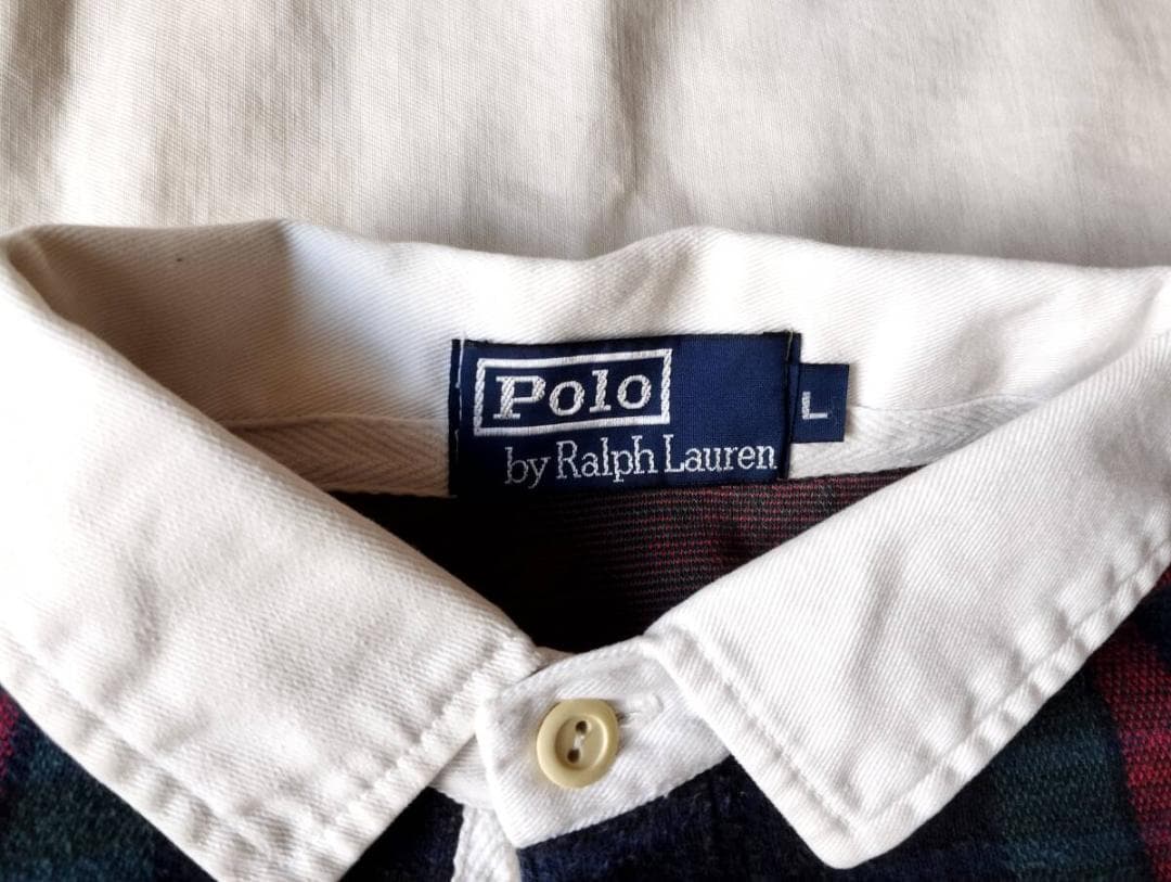 Ralph Lauren ラルフローレン　チェックラガーシャツ　L９０’ｓ