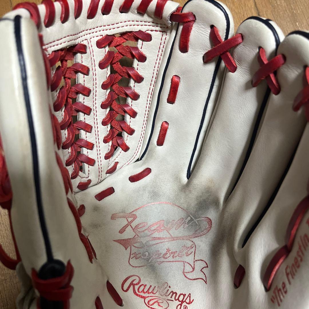 美品　限定品　型良し！ Rawlings グローブ クリーム＆レッド