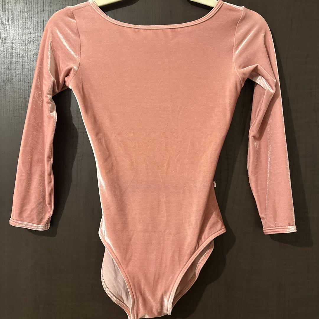 美品Yumiko ピンクベルベット3Q袖 レオタード XL