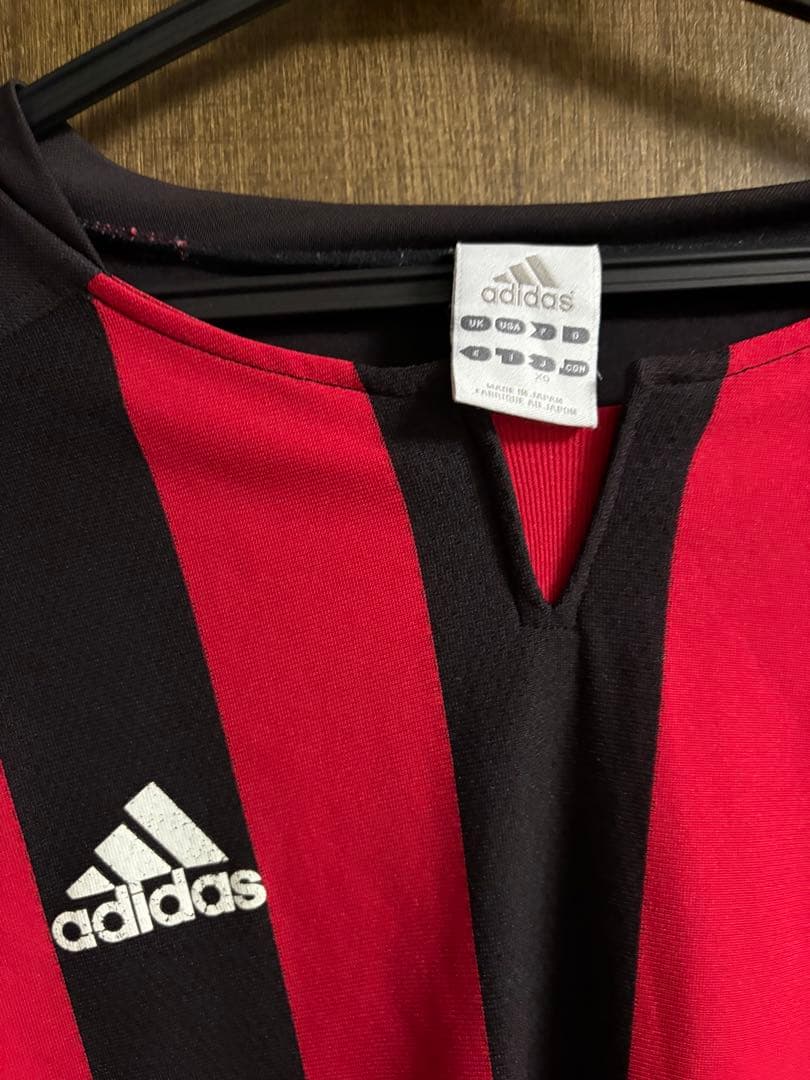 adidas 赤黒 ストライプ 長袖ウェア