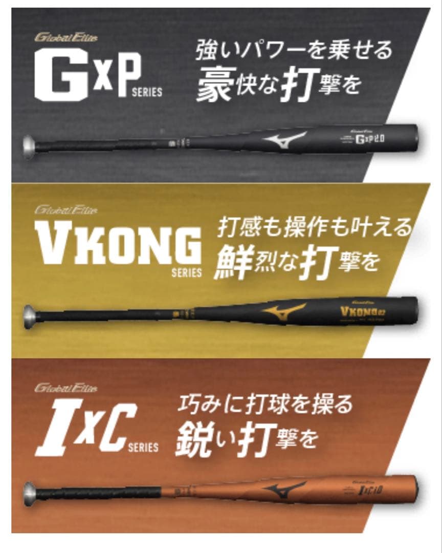 ミズノ グローバルエリートVKONG02 新基準 硬式バット