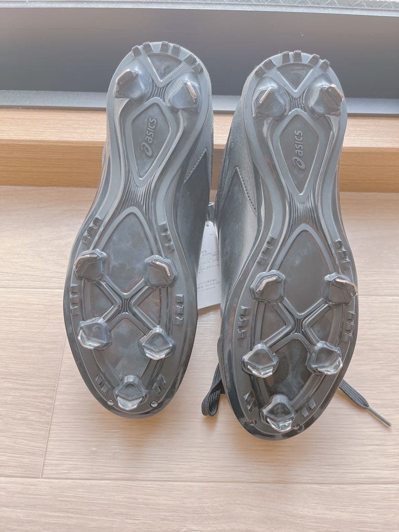 【新品】スパイクシューズ ブラック asics 野球 ソフトボール 未使用 靴