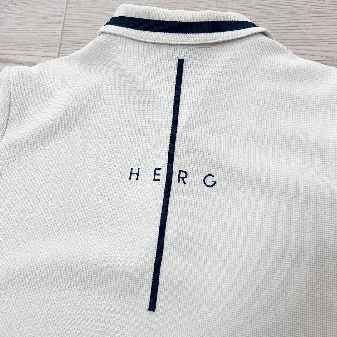 超美品　エルグワン　HERG ワンピース　半袖　ホワイト　白　サイズ1