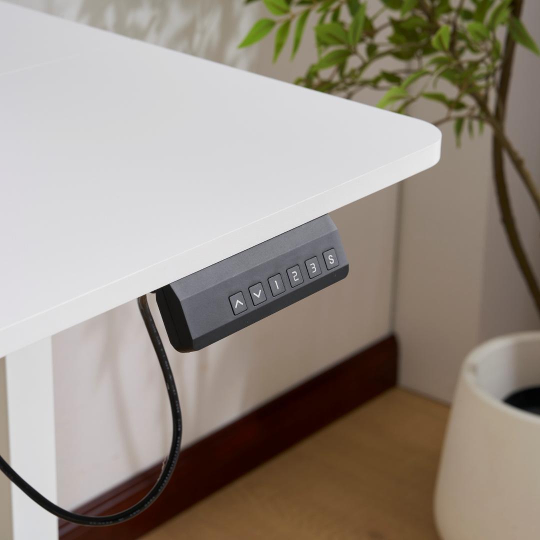 【白】電動昇降デスク スタンディングデスク 電動 幅140cm 昇降式テーブル