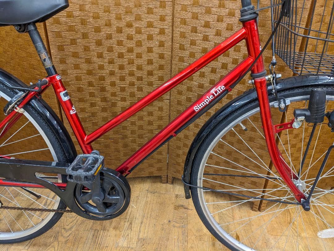 U070 普通自転車　27インチ 6段変速 レッド
