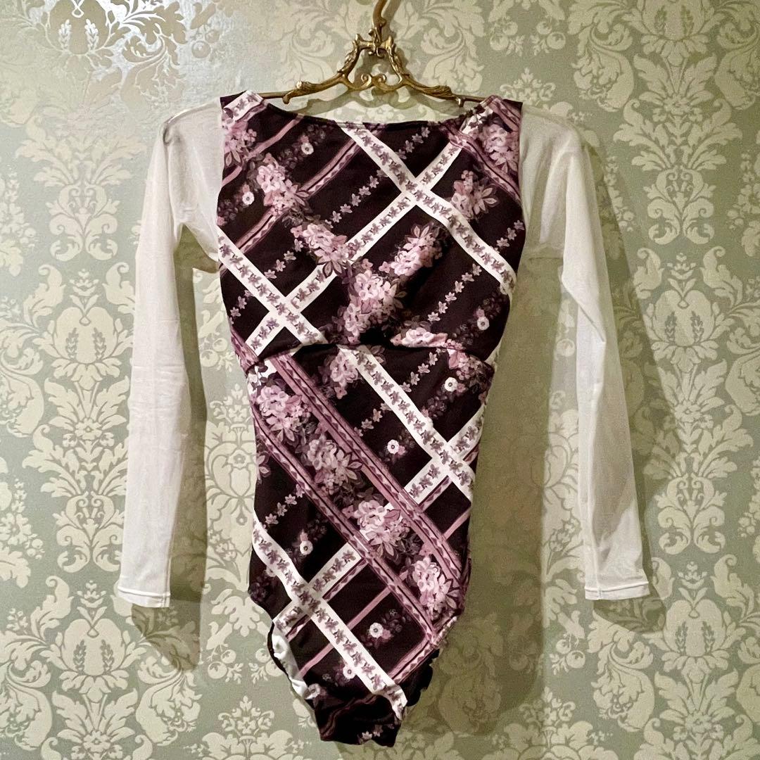【美品】スティナ stina レオタード (M) 白ロングスリーブ