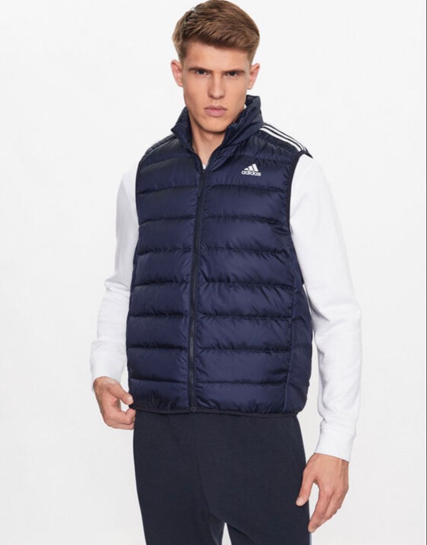 新品　アディダス　エッセンシャルズ ダウンベスト　ゴルフ　ネイビー　XL