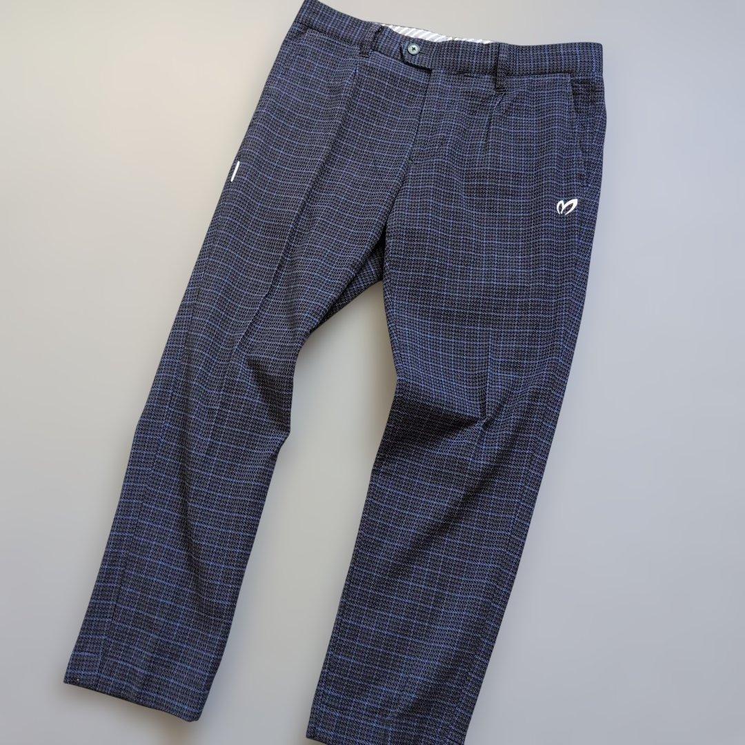 【美品】マスターバニーエディションゴルフ　千鳥織りチェック柄　ネイビー　M