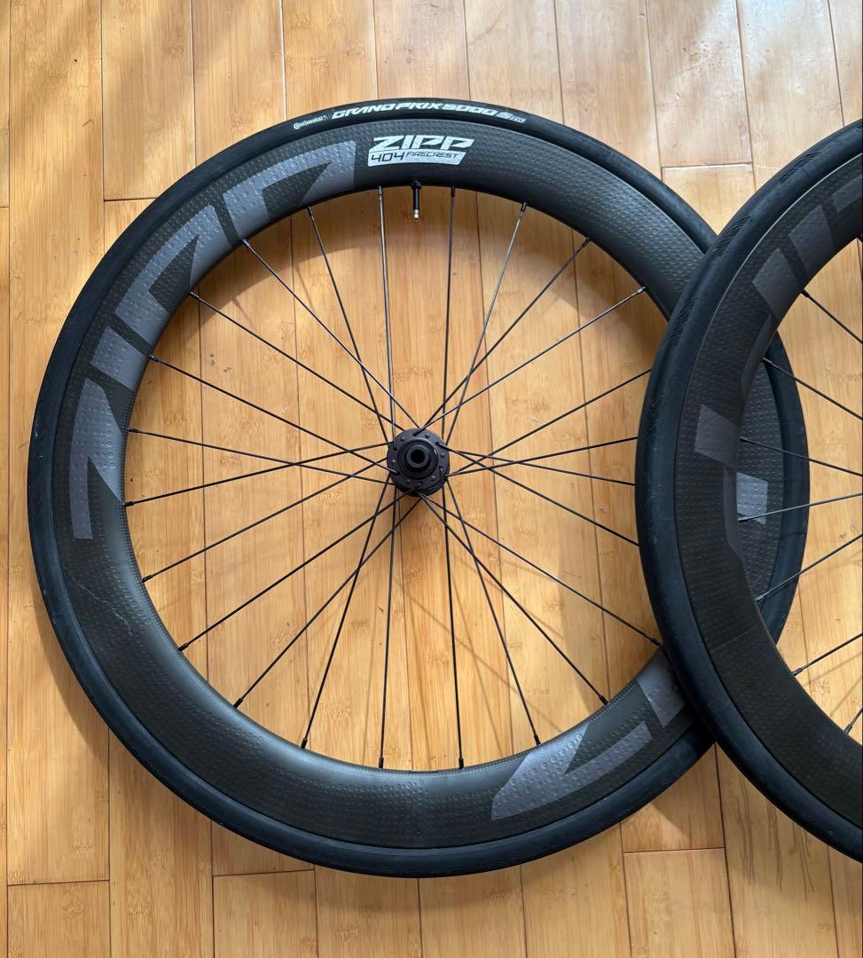美品ZIPP 404 Firecrest カーボンホイールセット 700C