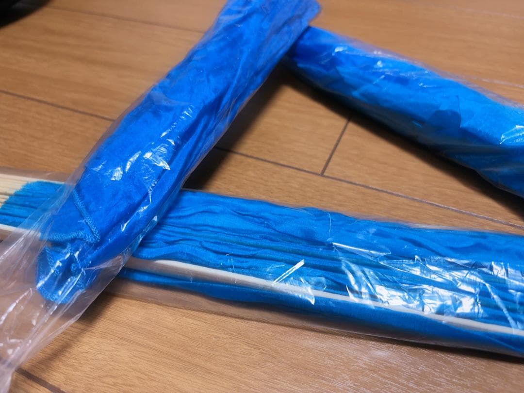 新作【新品】ビッグフラッターファンベール★右手★ターコイズグラデ！高級シルク