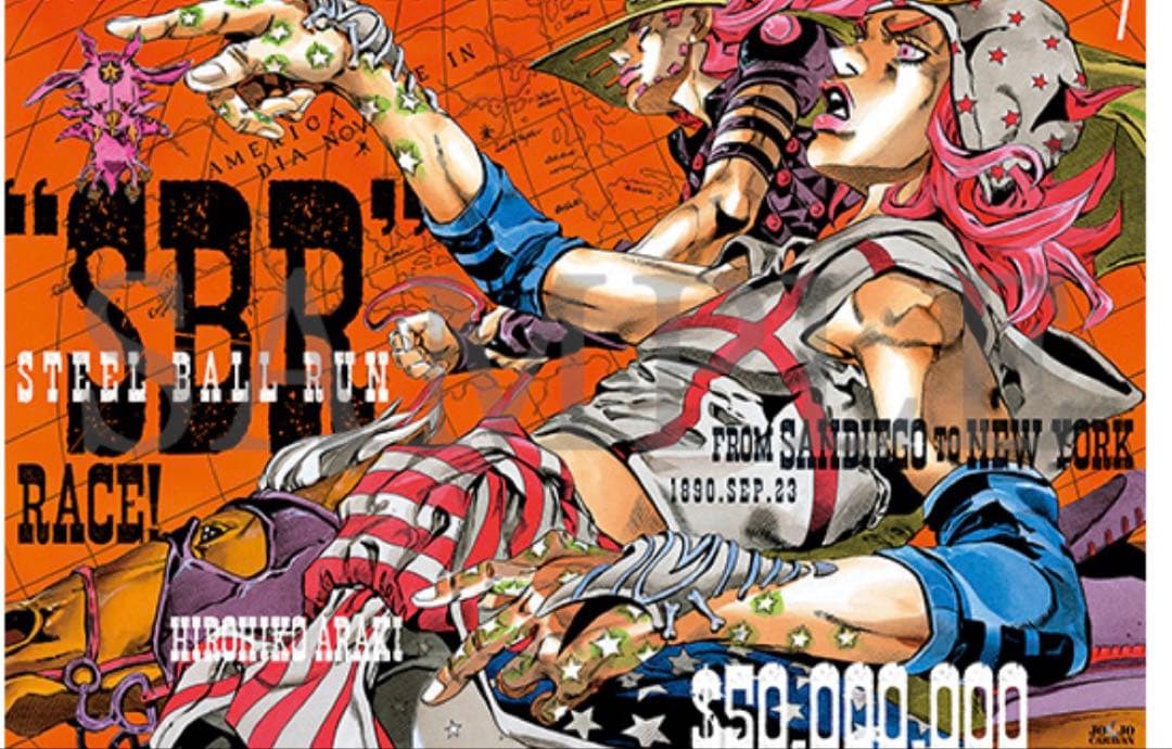 ジョジョキャラバン B2ポスター　スティールボールラン ABC コンプリート