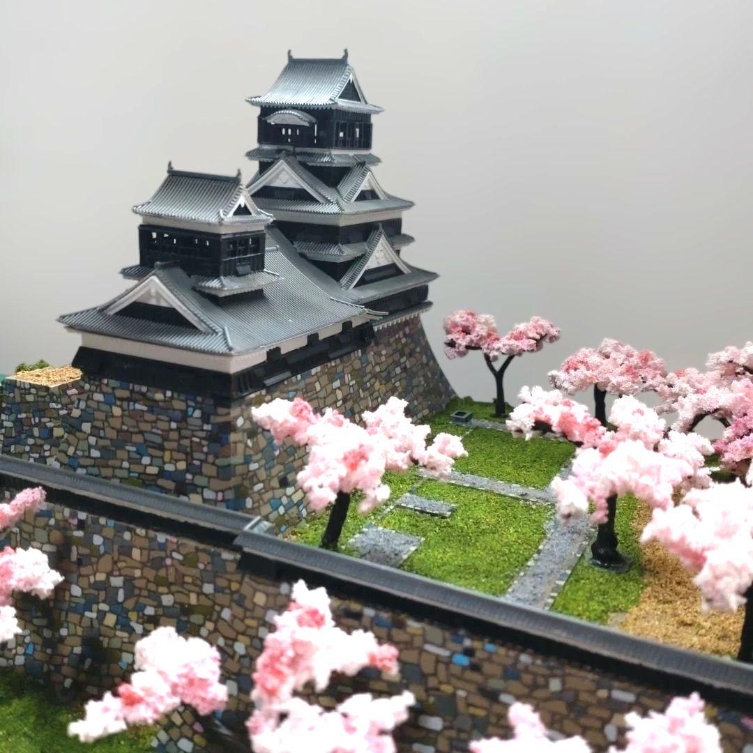 熊本城　春（桜）バージョン　プラモデル　組立済完成品