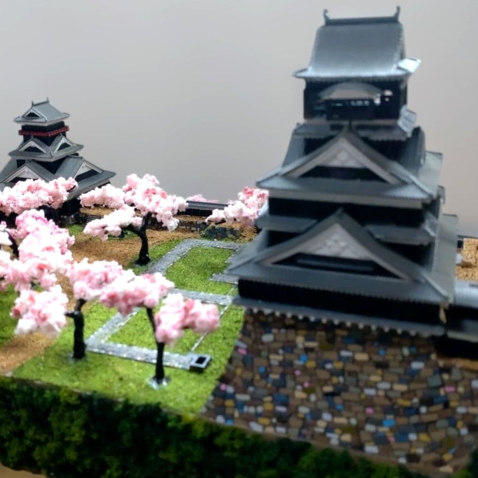 熊本城　春（桜）バージョン　プラモデル　組立済完成品
