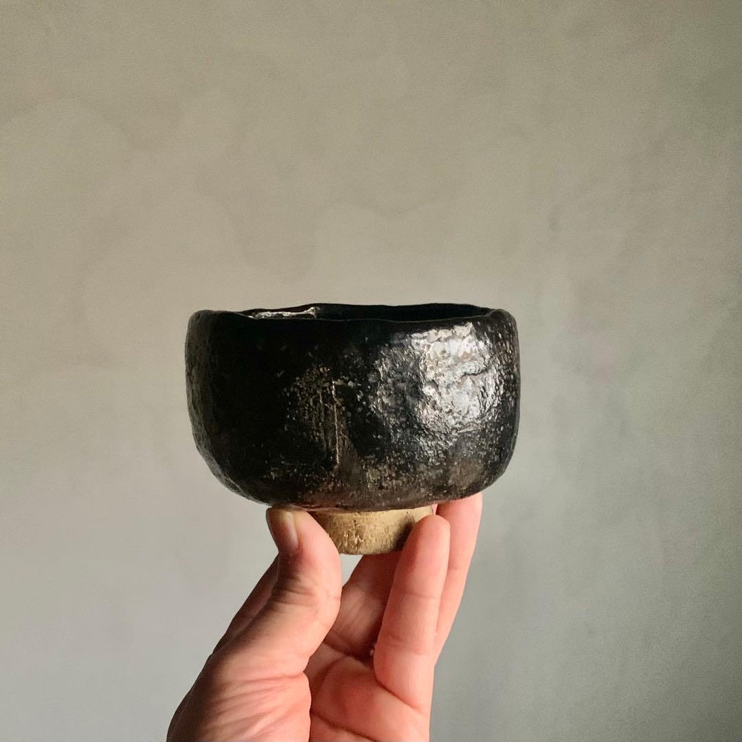 柚肌 黒楽 茶碗 京焼 茶道具 古美術 古道具 アンティーク
