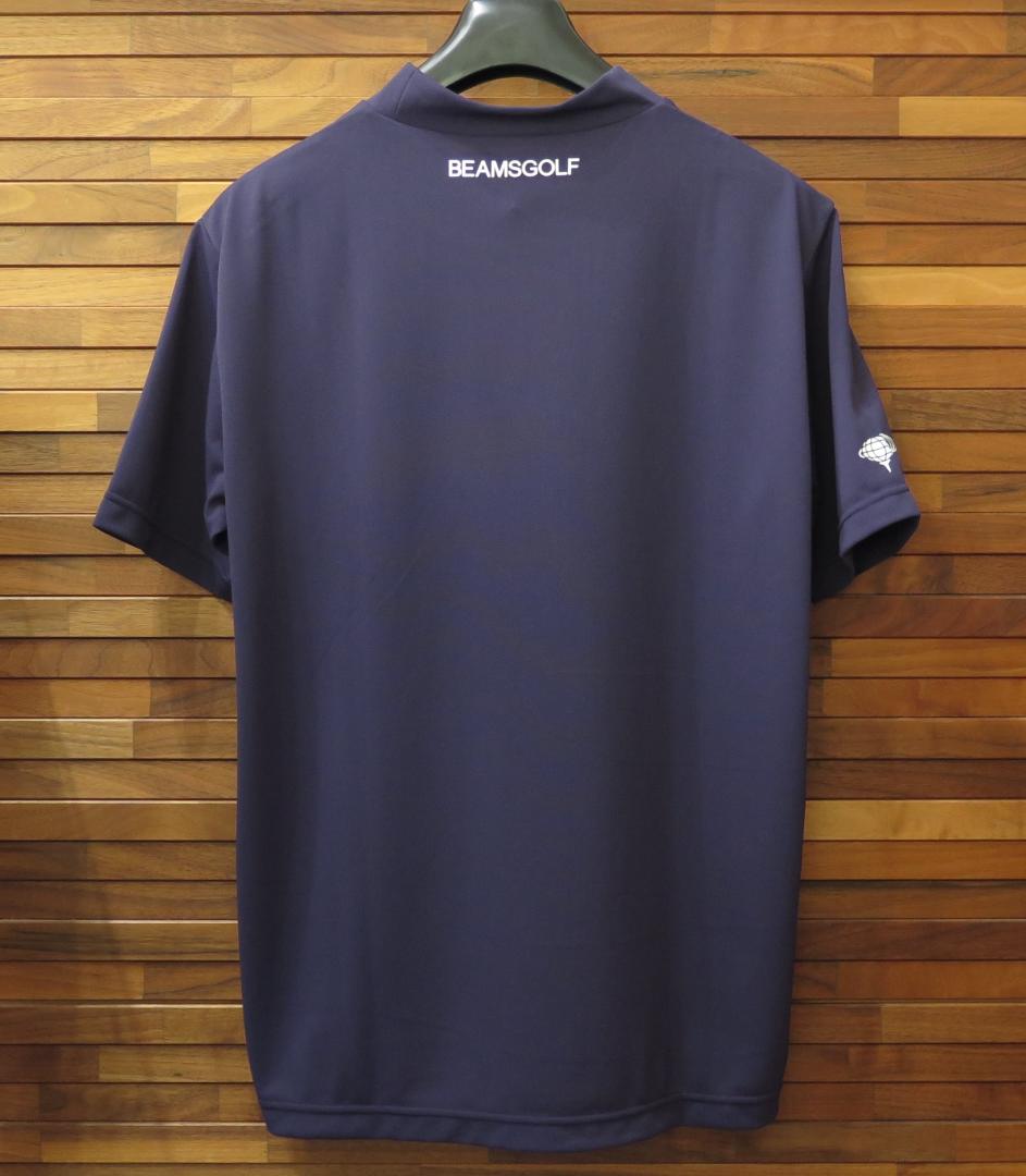 ⓁBEAMS GOLFビームスゴルフアイスクリームロゴモックネックシャツNAVY