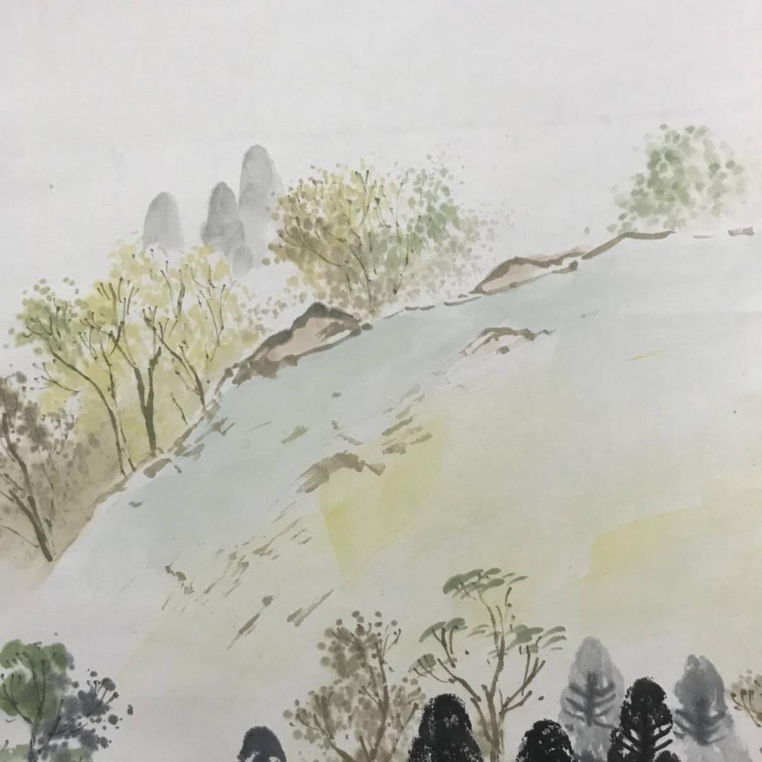 【真作】淇水/錦秋帰樵図/秋山帰樵図/秋景山水図/掛軸☆宝船☆AB-661