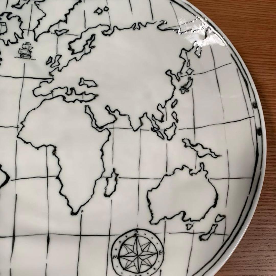 有田焼：伝平窯：地球儀 オーバルプレート（大）☆
