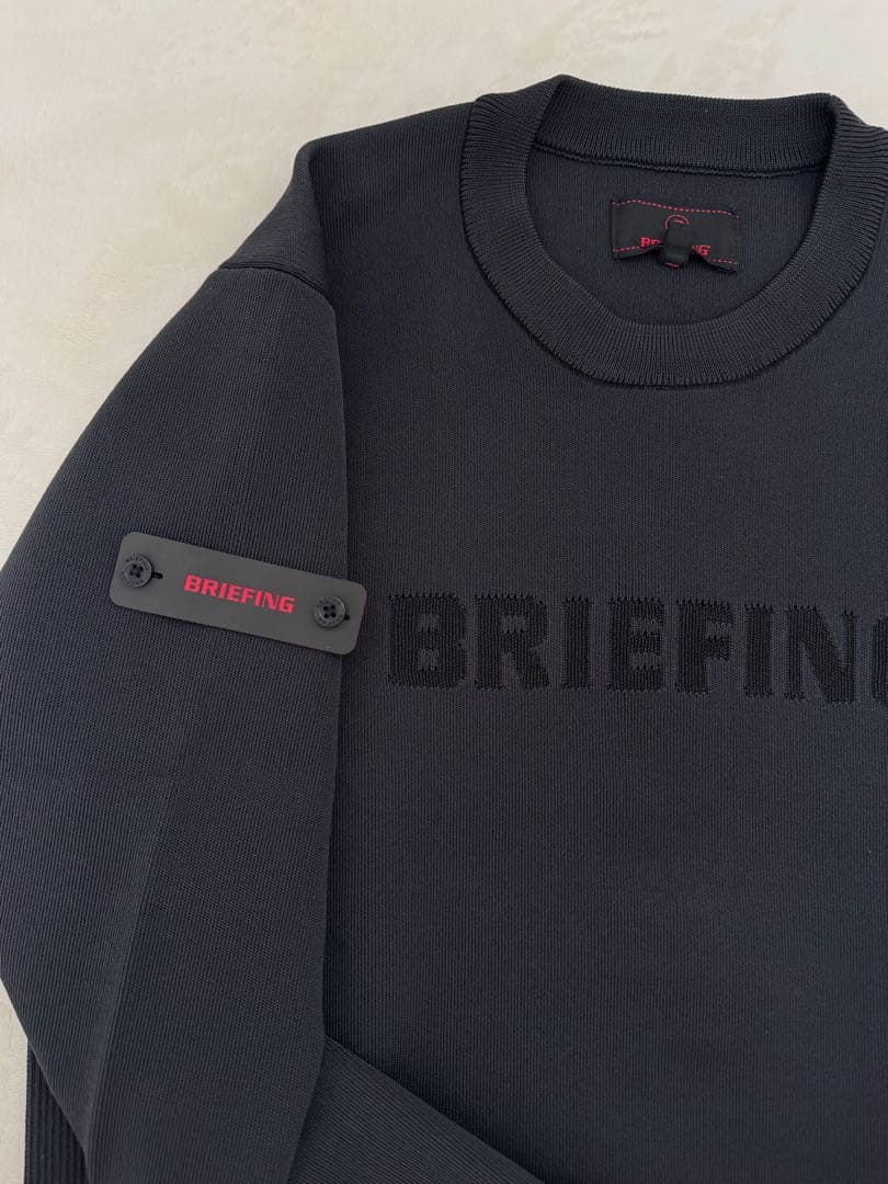 希少‼︎レザーワッペンBRIEFINGブリーフィング 黒 メンズ S【未使用】