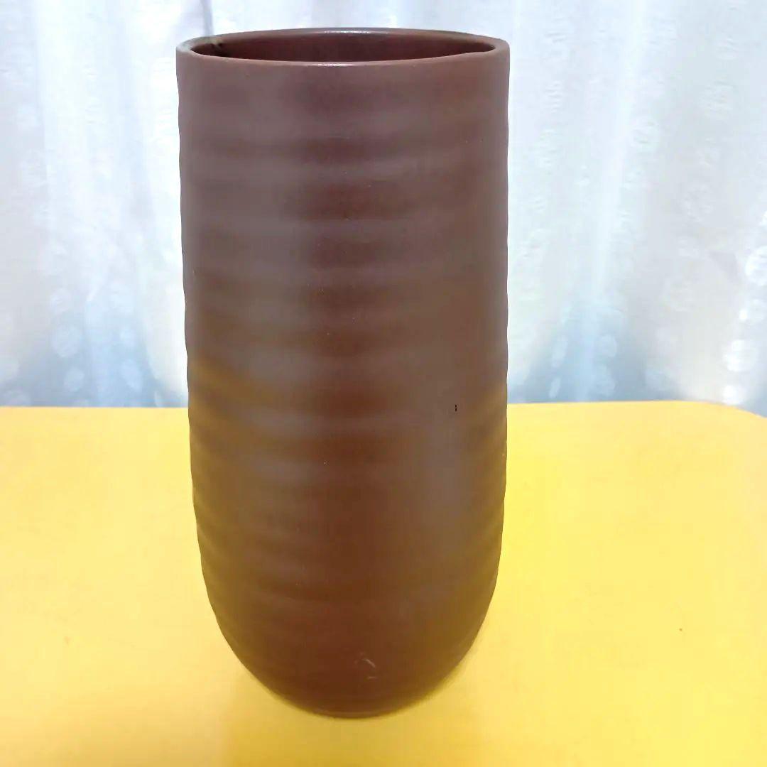 骨董品 花入 花器 花瓶 作家不明 赤釉 釉景色 共箱付き 茶道具 極美品‼️