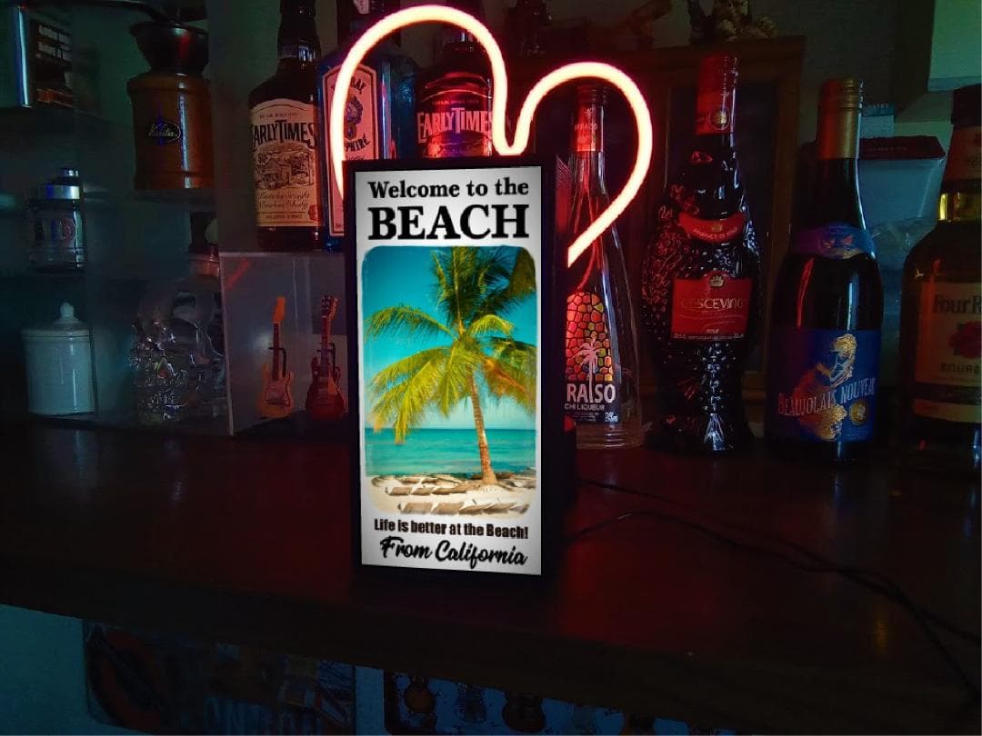 カリフォルニア パームビーチ 写真 フォト 看板 置物 雑貨 LEDライトBOX
