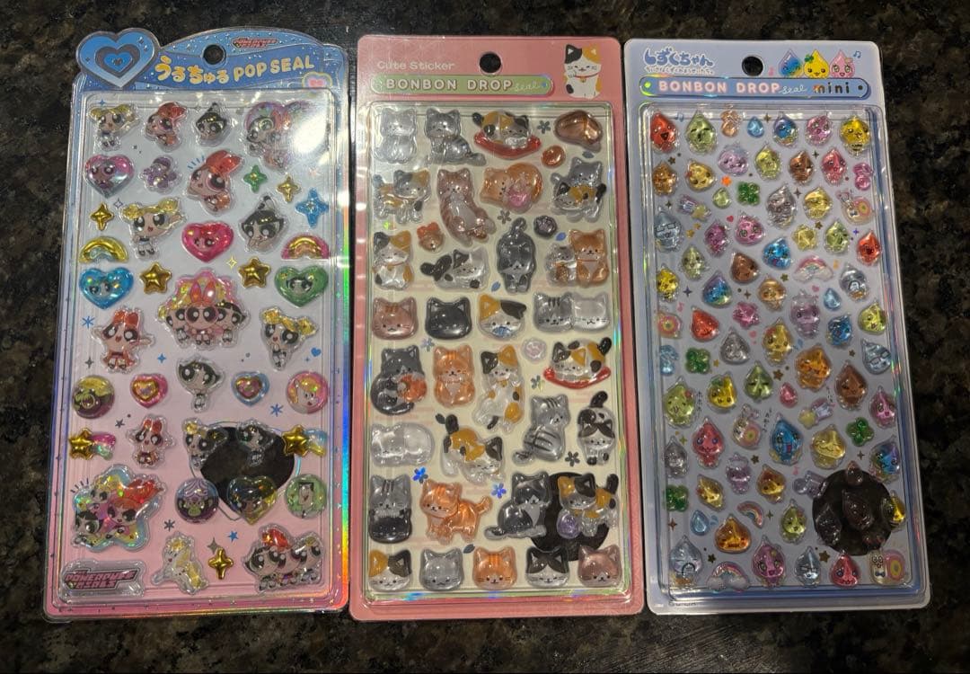 【正規品】ボンボンドロップシールうるちゅる、おはじき 、タイル12枚セット