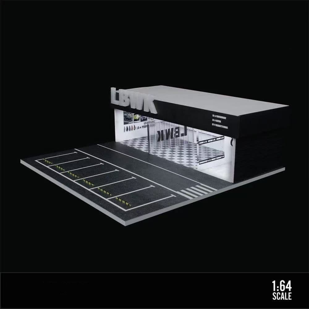 LBWK チューニングガレージ 1/64 LED ライト ジオラマ