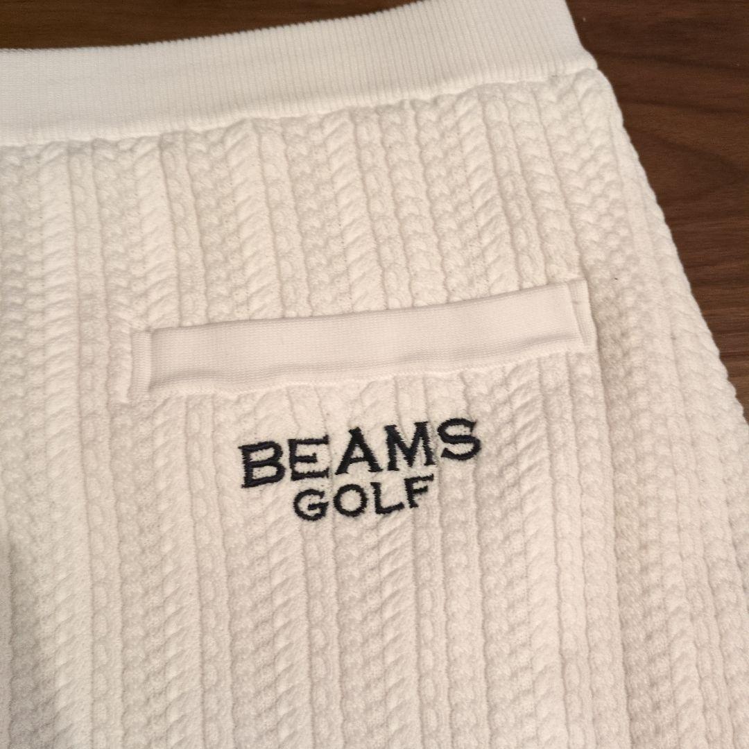 【新品】BEAMS GOLF ホワイト ストライプ スカート L