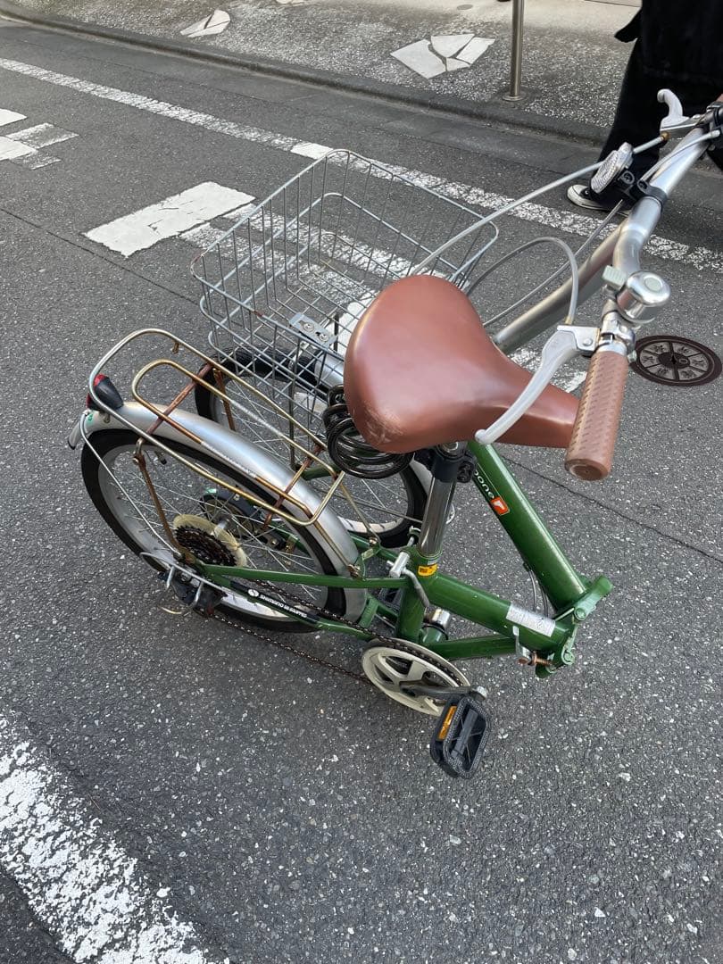 折り畳み自転車　コンパクト　緑