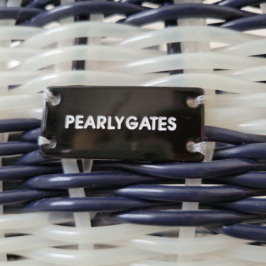 PEARLYGATES パーリーゲイツ かごバッグ巾着袋付き　ボーダー柄マリン