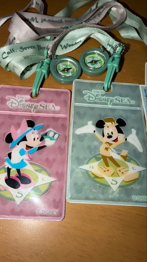 レア！20年前のディズニーストラップ(ブルー、ピンク)2本
