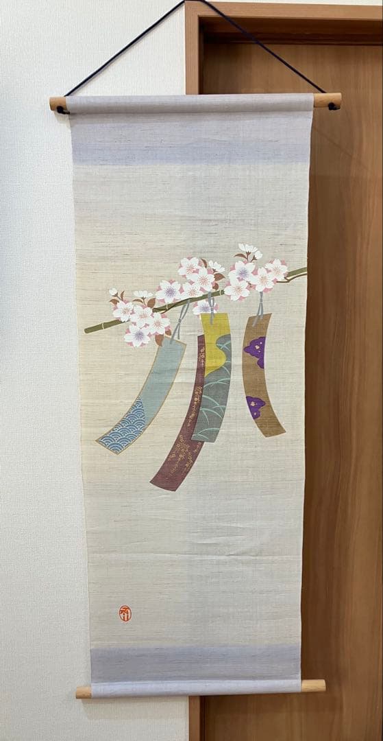 お値下げ　京都くろちく　桜と短冊のタペストリー