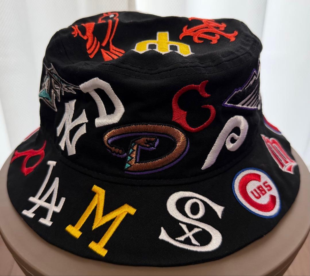 ニューエラ バケットハット TEAM LOGO ALLOVER MLB