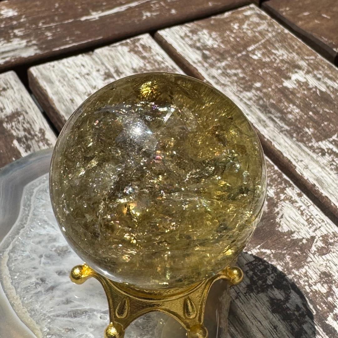金運アップ！虹が出る◇アイリスシトリン◇丸玉　約42㎜