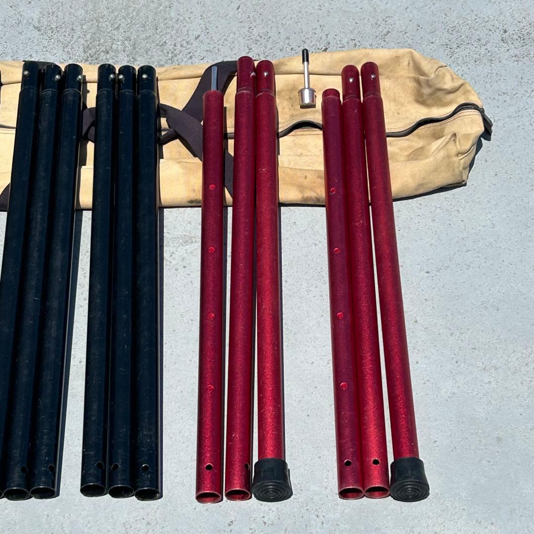 スノーピーク　ウイングポール214cm 2本、240cm 3本【黒・限定赤】