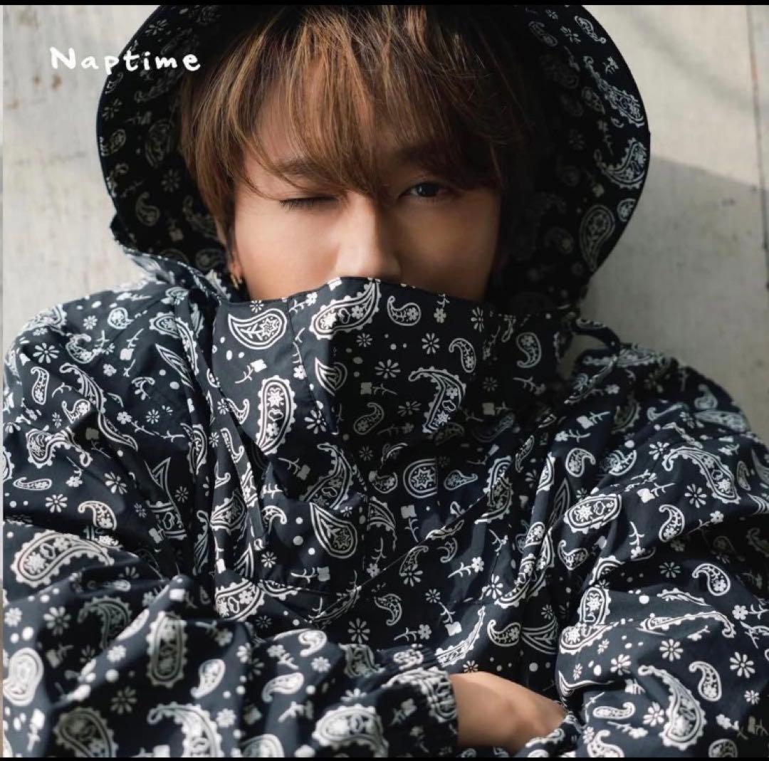 Naptime. ナップタイム　ナイロンパーカー　総柄　ブラック　Nissy