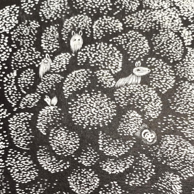 ☆金沢一彦☆「森の仲間」木版画　ED20/150　未使用額！