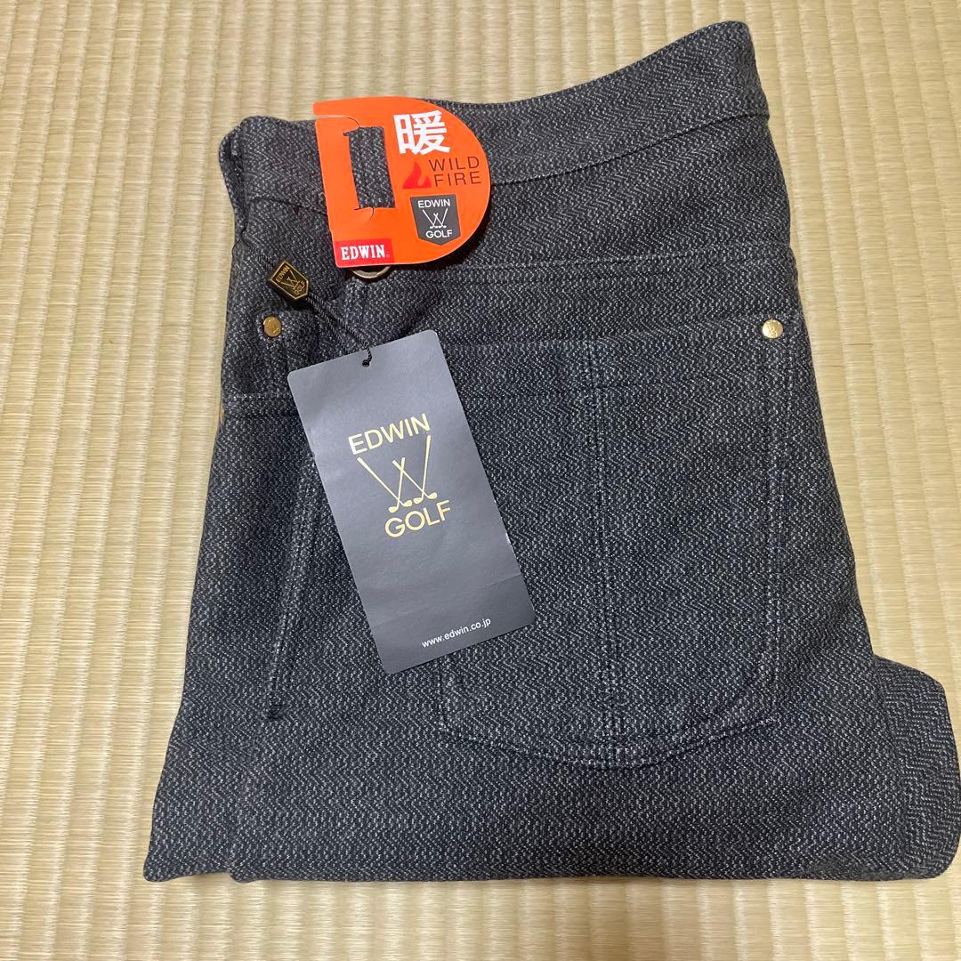 【新品未使用】サイズＬ　エドウィンゴルフ　メンズ冬用パンツ　ヘンリボーン柄
