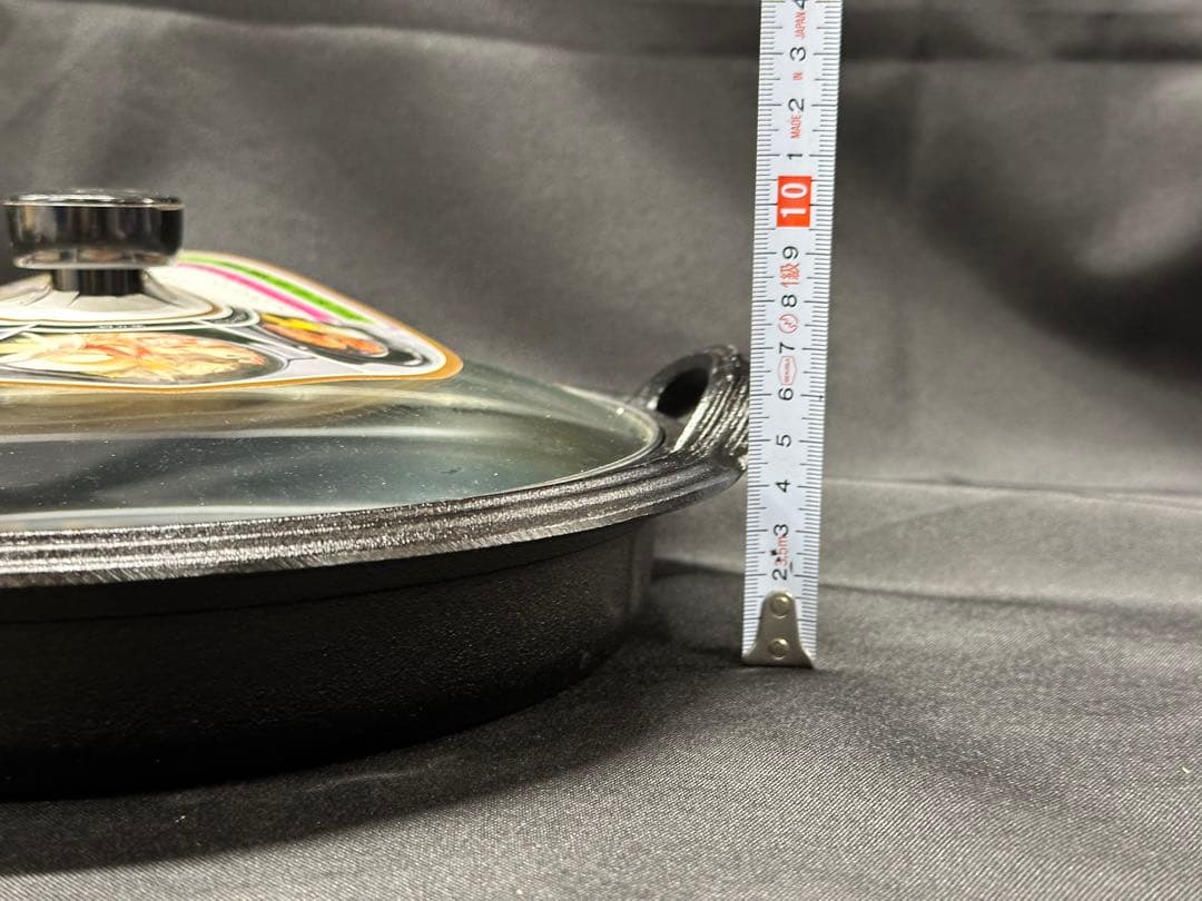 【長期保管品】南部鉄器　南部　25.5cm SE-273 蓋付煮込鍋　浅型　鍋