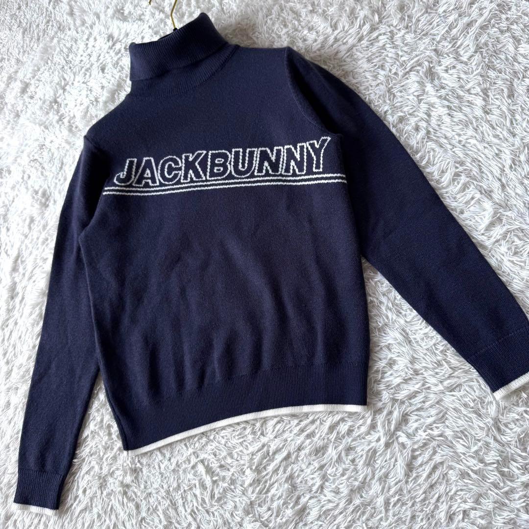 JACK BUNNY ゴルフ　ニット　セーター タートルネック　ビッグロゴ　0