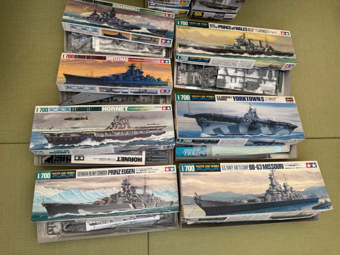 プラモ ウォーターライン 戦艦 空母 戦闘機 19点まとめ売り