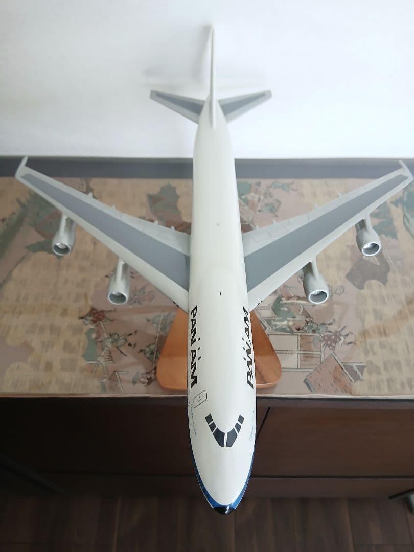 Pan Am 747 木製 レプリカ 胴体長さ＝45.5cm 翼長さ＝38.2㎝